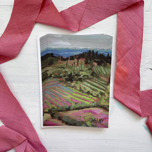 5x7" Note Cards - Tuscan Landscape